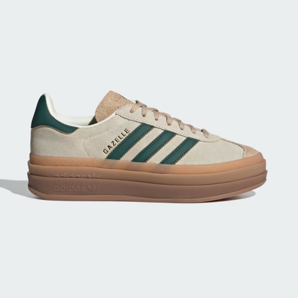 Adidas Green & Cream Gazelle Bold, Size 36
